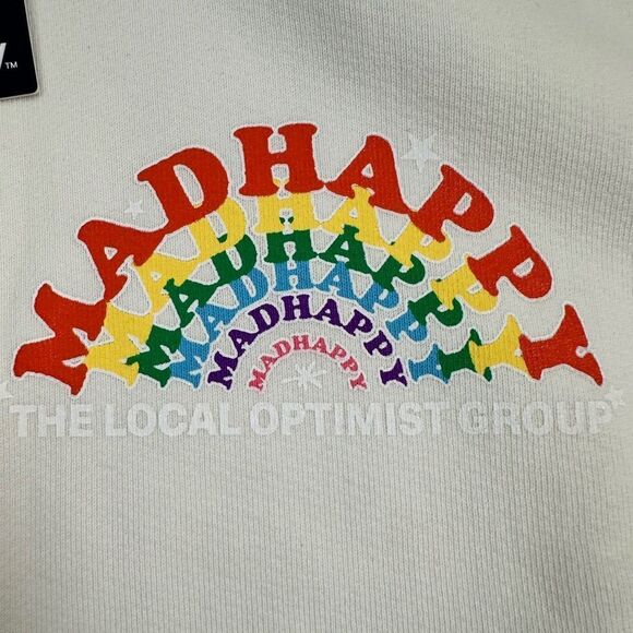 NWT Madhappy Unisex Prism Capsule White Sweatshirt Rainbow Graphic Design - L - Picture 4 of 8
